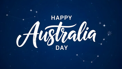 Happy Australia Day Celebration Vector Graphic with Starry Night Sky and Elegant Typography Design