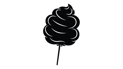 A swirling black cotton candy design a sweet treat silhouette