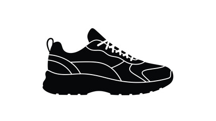 Stylish athletic sneaker design in black and white a striking silhouette
