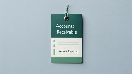 Green Tag Labeled Accounts Receivable With Money Expected