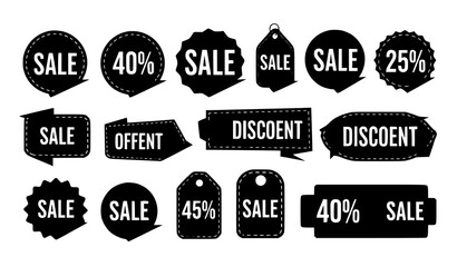 Obraz premium Promotional sale label and discount offer sticker vector set