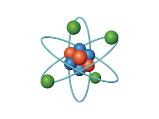 Atomic Structure Illustration with Electrons and Nucleus