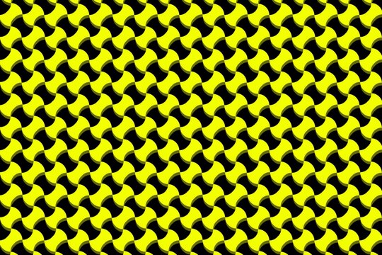 A yellow and black geometric checkered or grid pattern design. A unique and abstract visual effect for wallpaper, backdrop, fabric texture, or graphic design projects. A checkerboard pattern.