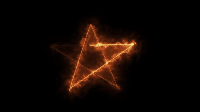 The image features a striking, abstract "X" shape composed of two intersecting diagonal lines. These lines are rendered with a fiery, glowing orange and amber texture.