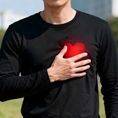 심장통증으로 심장 부여잡은 남성A Man Who Caught His Heart With Heart Pain