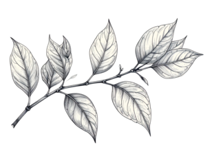 Line art botanical branch 