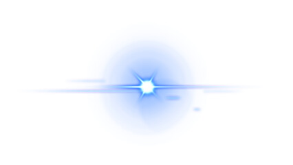 PNG blue light flare with glow and shine on transparent background