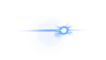 PNG blue light flare with glow and shine on transparent background