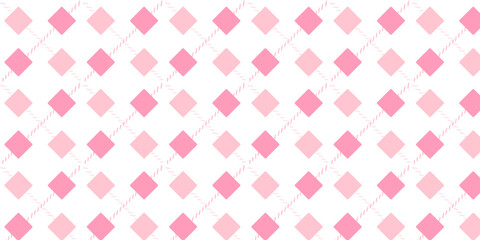 Seamless Pattern with Pink Squares, Vintage Geometry Design, Minimal Abstract Background, Vector