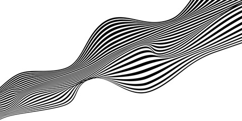 optical art abstract background wave design black and white
