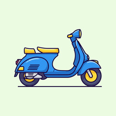 a classic blue scooter