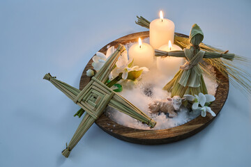 Imbolc pagan brigid festival celebrating spring awakening