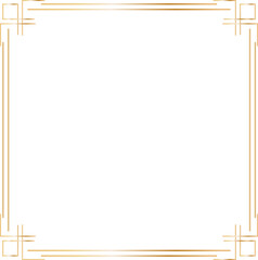 Minimal Line Frame in Gold with Decorative Corners for Branding Templates