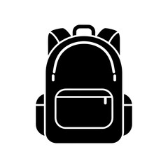 Minimalist black backpack icon