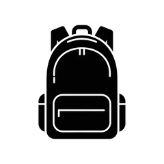 Minimalist black backpack icon