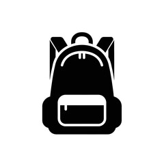 Minimalist black backpack icon