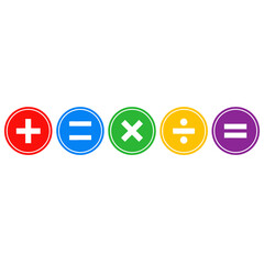 Set of colorful math operation icons