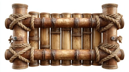 Artisan's Bamboo Xylophone: A handcrafted bamboo xylophone stands out in natural hues of wood and rope, inviting the creation of harmonious music.