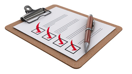 A professional business report featuring a clipboard with a pen rests on an office desk, displaying a financial data chart and market growth diagram for successful investment planning