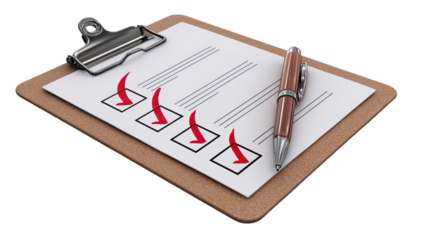 A professional business report featuring a clipboard with a pen rests on an office desk, displaying a financial data chart and market growth diagram for successful investment planning