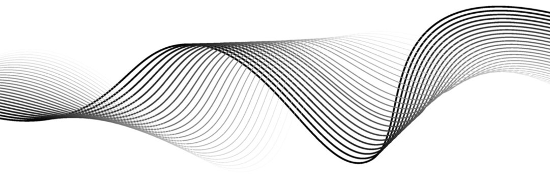 Abstract wave element for design. Digital frequency track equalizer. Stylized line art background. Vector illustration. Wave with lines created using blend tool.