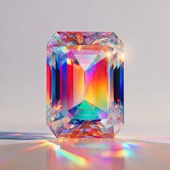 Cut crystal scatters light, creating a rainbow prism effect