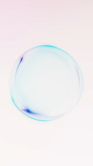 Soft abstract glowing orb with gentle pink and blue gradients on bright background. Minimal futuristic digital sphere with smooth light transitions and airy atmosphere.