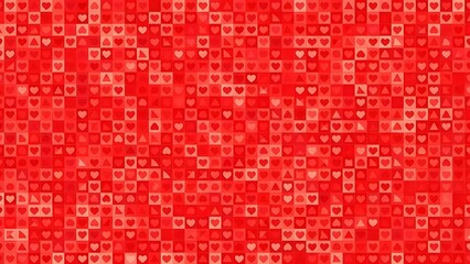 Red background with white social media icons and heart symbols