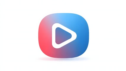Colorful gradient play button icon for media applications
