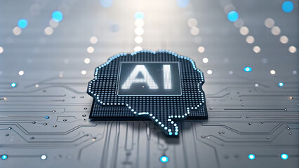 Artificial intelligence concept with brain circuitry