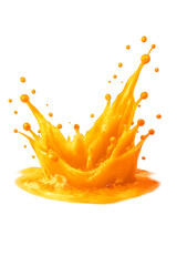 Fresh vibrant orange juice splash isolated on transparent background