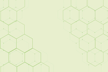 Fototapeta premium abstract honeycomb border on light green background