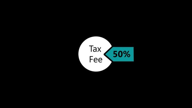 Tax Fee Animated Pie Chart Business Finance Concept financial visualization accounting diagram