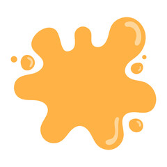 Melted cheese splash flat vector illustration isolated on white