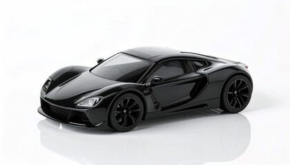 A sleek black sports car parked, showcasing its stylish design