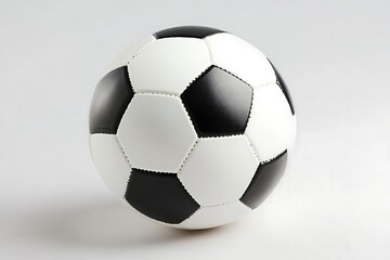 A classic black and white soccer ball ready for the big game, perfectly centered against a simple, clean white background.