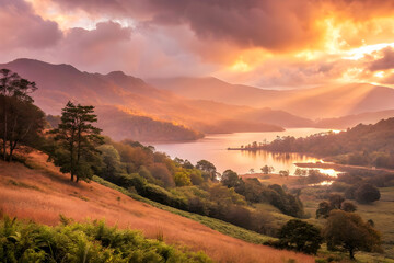 sunset in the mountains