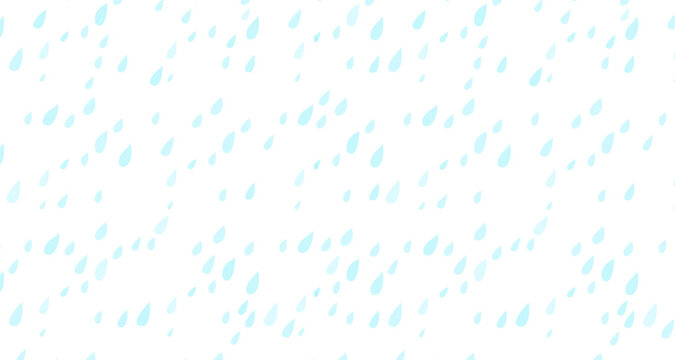 Light blue rain drops falling from the sky on a white background creating a calming and serene visual effect with a sense of gentle precipitation.