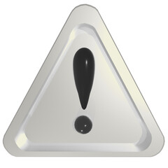 sign yellow trianlge exclamation mark - 3d rendering