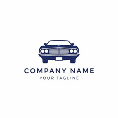 Classic Car Front View Logo Design for Automotive Company.