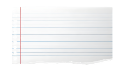 Blank Lined White Paper with Torn Edge Vector