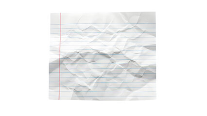 Crumpled Lined Notebook Paper Texture White Background