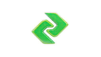 Green Abstract Arrow Symbol on White Background