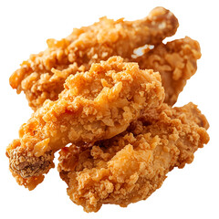 Fried chicken wings isolated on a transparent background