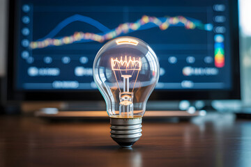 Bright Idea for Financial Growth and Data Analysis, financial planning concept