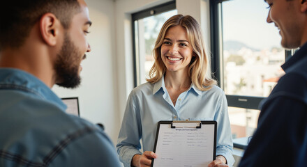 Volunteer with Donation Form on Clipboard &ndash; Encouraging Participation for Community Support and Blood Donor Awareness Campaigns
