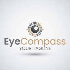 Eye Compass Logo Design with Navigation and Vision Concept