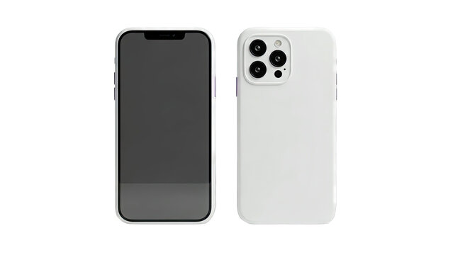 White iPhone 12 Pro Mockup on White Background