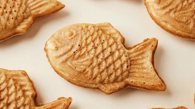 Minimal Pattern of Traditional Fish Shaped Pastries