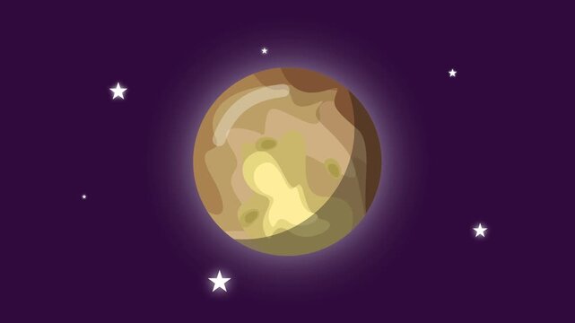 animated video of planet mercury rotating in the sky.mp4